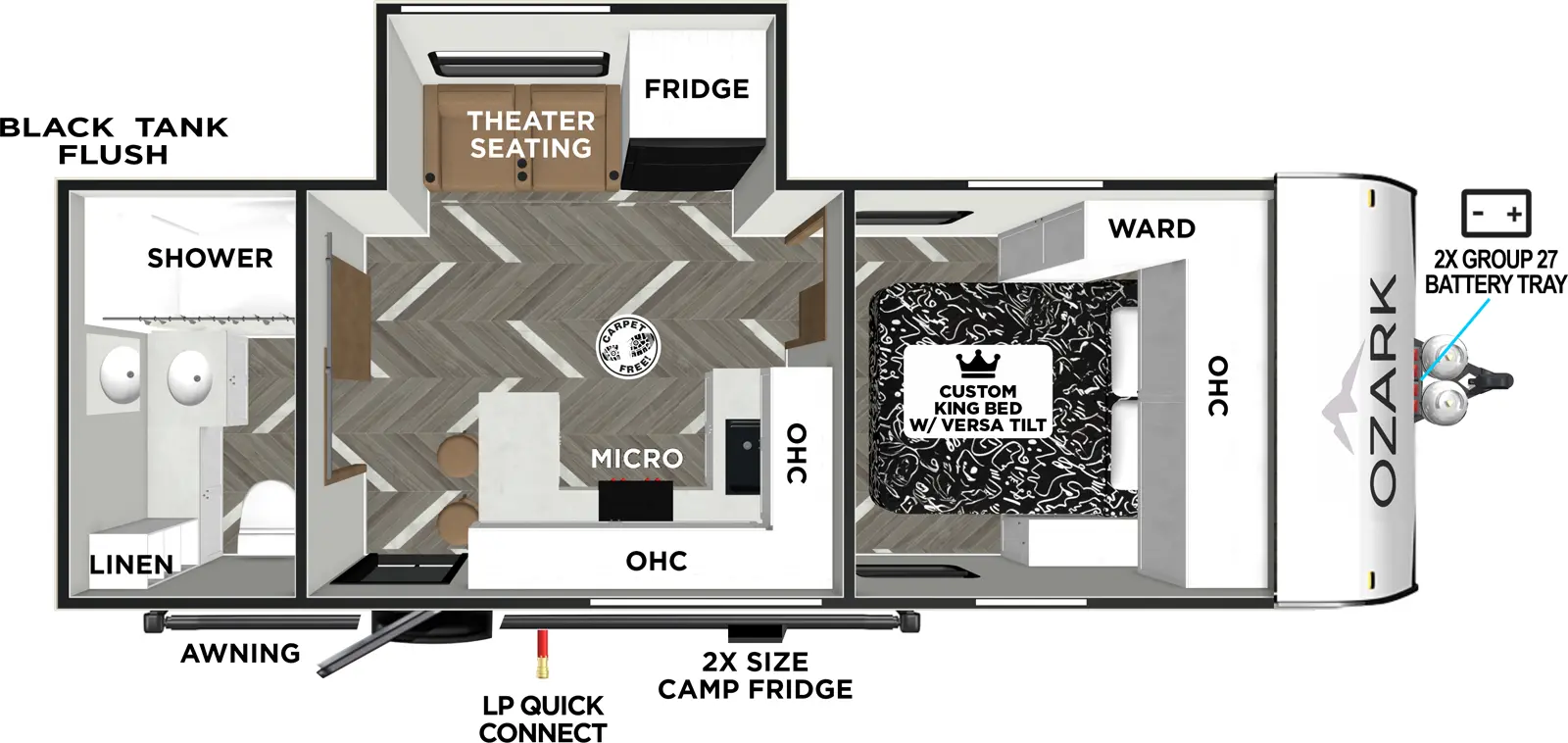 Ozark 2430RBK Floorplan